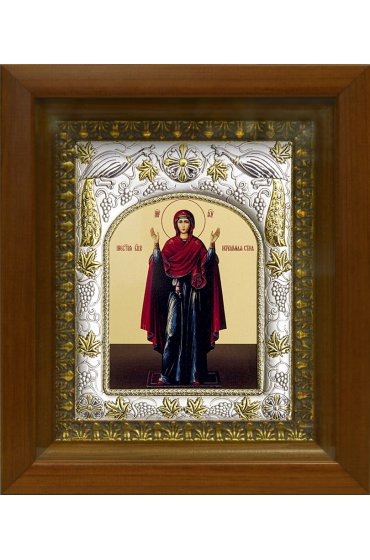 Икона Божья матерь Нерушимая стена, 14x18 см, в деревянном киоте 20х24 см, арт вк-375