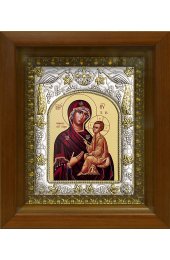 Икона Божья Матерь Тихвинская, 14x18 см, в деревянном киоте 20х24 см, арт вк-382