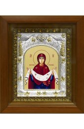 Икона Покров Пресвятой Богородицы, 14x18 см, в деревянном киоте 20х24 см, арт вк-384