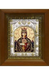 Икона Божья Матерь Неупиваемая чаша, 14x18 см, в деревянном киоте 20х24 см, арт вк-388