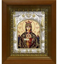 Икона Божья Матерь Неупиваемая чаша, 14x18 см, в деревянном киоте 20х24 см, арт вк-388