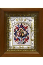 Икона Божья Матерь Неопалимая Купина, 14x18 см, в деревянном киоте 20х24 см, арт вк-390