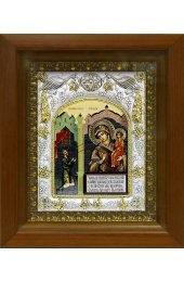 Икона Божья Матерь Нечаянная Радость, 14x18 см, в деревянном киоте 20х24 см, арт вк-391