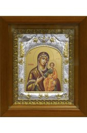 Икона Божья Матерь Смоленская, 14x18 см, в деревянном киоте 20х24 см, арт вк-396