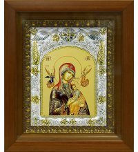 Икона Божья Матерь Страстная, 14x18 см, в деревянном киоте 20х24 см, арт вк-398