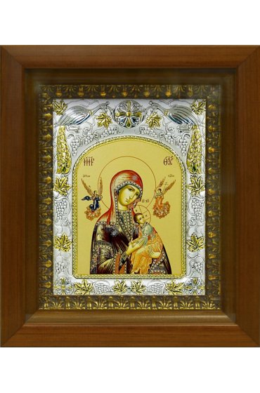 Икона Божья Матерь Страстная, 14x18 см, в деревянном киоте 20х24 см, арт вк-398