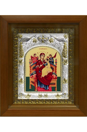 Икона Божья Матерь Всецарица, 14x18 см, в деревянном киоте 20х24 см, арт вк-399