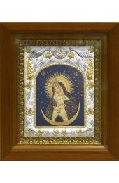 Икона Божья Матерь Остробрамская, 14x18 см, в деревянном киоте 20х24 см, арт вк-401
