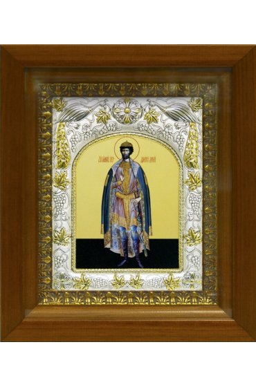 Икона Димитрий (Дмитрий) Донской благоверный князь, 14x18 см, в деревянном киоте 20х24 см, арт вк-406