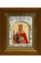 Икона Тамара благоверная царица, 14x18 см, в деревянном киоте 20х24 см, арт вк-409