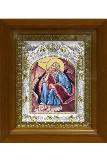 Икона Илия (Илья) Пророк, 14x18 см, в деревянном киоте 20х24 см, арт вк-411