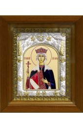 Икона Елена равноапостольная царица, 14x18 см, в деревянном киоте 20х24 см, арт вк-416