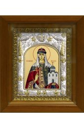 Икона Ольга равноапостольная великая княгиня, 14x18 см, в деревянном киоте 20х24 см, арт вк-418