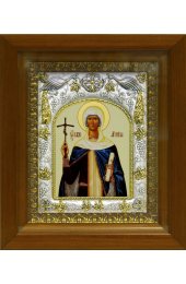 Икона Нина равноапостольская, 14x18 см, в деревянном киоте 20х24 см, арт вк-426