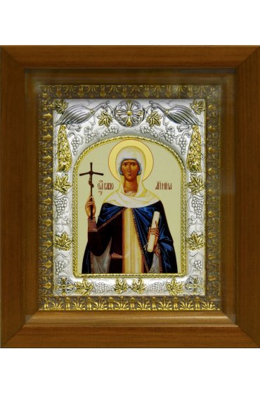 Икона Нина равноапостольская, 14x18 см, в деревянном киоте 20х24 см, арт вк-426