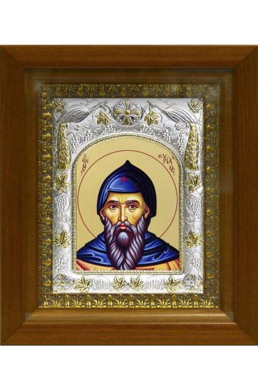 Икона Кирилл равноапостольный, 14x18 см, в деревянном киоте 20х24 см, арт вк-428