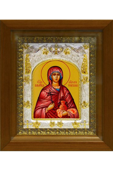 Икона Анастасия Узорешительница великомученица, 14x18 см, в деревянном киоте 20х24 см, арт вк-432