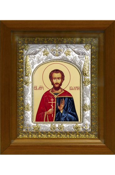 Икона Валерий Мелитинский мученик, 14x18 см, в деревянном киоте 20х24 см, арт вк-439