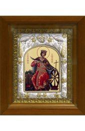 Икона Екатерина великомученица, 14x18 см, в деревянном киоте 20х24 см, арт вк-444