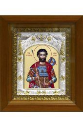 Икона Иоанн (Иван) Воин, 14x18 см, в деревянном киоте 20х24 см, арт вк-445