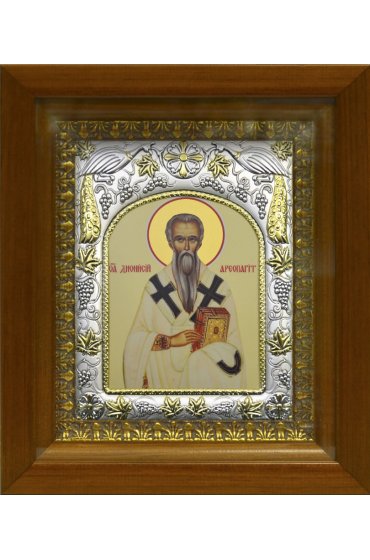 Икона Дионисий Ареопагит, 14x18 см, в деревянном киоте 20х24 см, арт вк-447