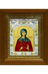 Икона Марина Великомученица, 14x18 см, в деревянном киоте 20х24 см, арт вк-452