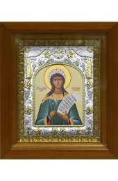 Икона Серафима дева мученица, 14x18 см, в деревянном киоте 20х24 см, арт вк-456
