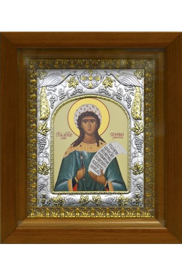 Икона Серафима дева мученица, 14x18 см, в деревянном киоте 20х24 см, арт вк-456