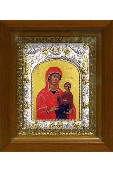 Икона Анна, мать Пресвятой Богородицы, 14x18 см, в деревянном киоте 20х24 см, арт вк-505