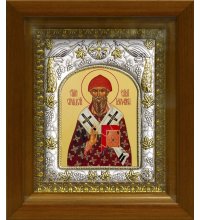 Икона Спиридон Тримифунтский, 14x18 см, в деревянном киоте 20х24 см, арт вк-463