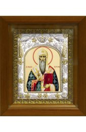 Икона Алексий, митрополит Московский, 14x18 см, в деревянном киоте 20х24 см, арт вк-464