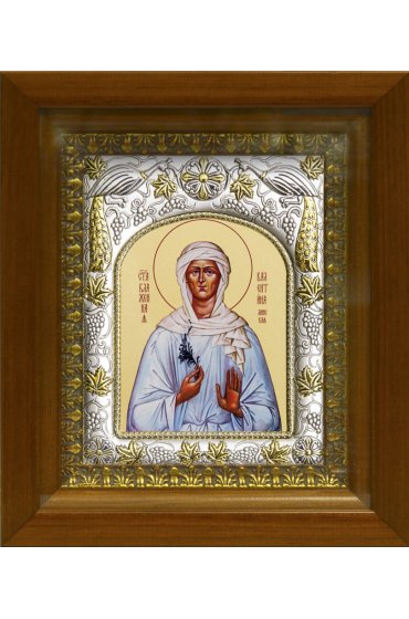 Икона Валентина Минская блаженная, 14x18 см, в деревянном киоте 20х24 см, арт вк-470