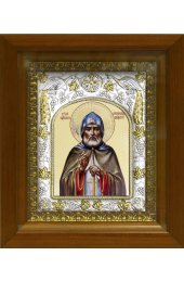 Икона Александр Свирский, 14x18 см, в деревянном киоте 20х24 см, арт вк-477