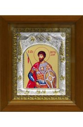 Икона Виктор Дамасский, 14x18 см, в деревянном киоте 20х24 см, арт вк-484