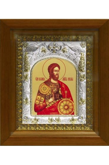 Икона Никита мученик, 14x18 см, в деревянном киоте 20х24 см, арт вк-487