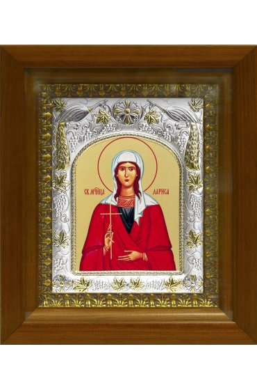 Икона Лариса мученица, 14x18 см, в деревянном киоте 20х24 см, арт вк-488