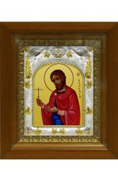 Икона Евгений Севастийский, 14x18 см, в деревянном киоте 20х24 см, арт вк-489