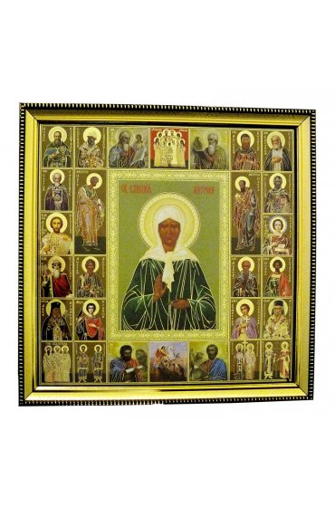 Икона Матрона Московская и Собор Святых (24 х 24 см), арт ВСР-101