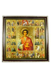 Икона Пантелеймон целитель и Собор Святых (25 х 25 см), арт ВСР-208