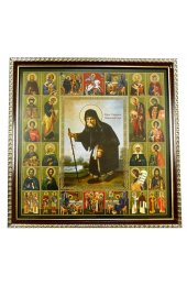 Икона Серафим Саровский и Собор Святых (25 х 25 см), арт ВСР-211