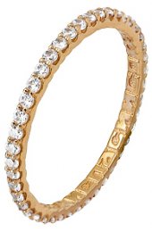 Кольцо золотое с фианитами Спаси и сохрани, арт АЛМ-117