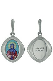 Нательная иконка Ирина Святая серебро 925 проба эмаль, арт АЛМП-034