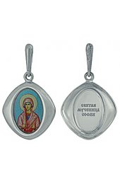 Нательная иконка София Мученица серебро 925 проба эмаль, арт АЛМП-043