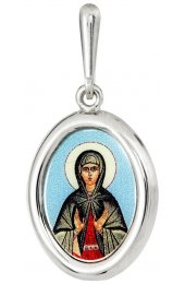 Нательная иконка Елизавета Святая серебро 925 проба эмаль, арт АЛМП-053