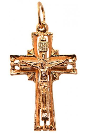 Крест серебряный с позолотой, арт прК-1585