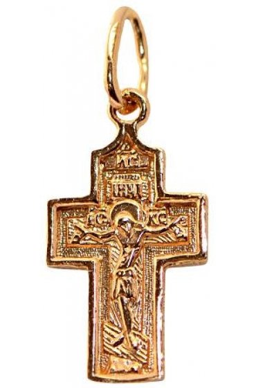 Крест серебряный с позолотой, арт прК-1587
