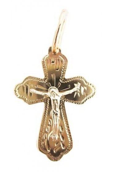 Крест серебряный с позолотой, арт прК-1596