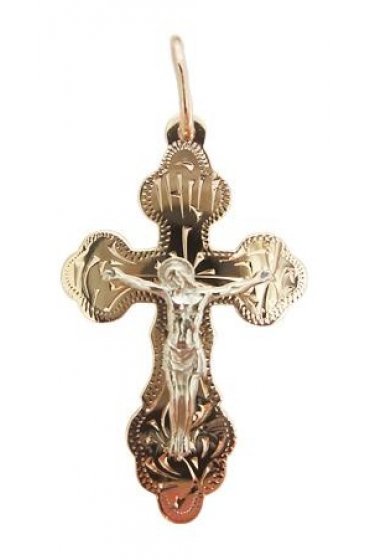 Крест серебряный с позолотой, арт прК-1610