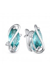 Серьги серебряные с фианитами, арт прС-133
