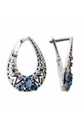 Серьги серебряные с фианитами, арт прС-170